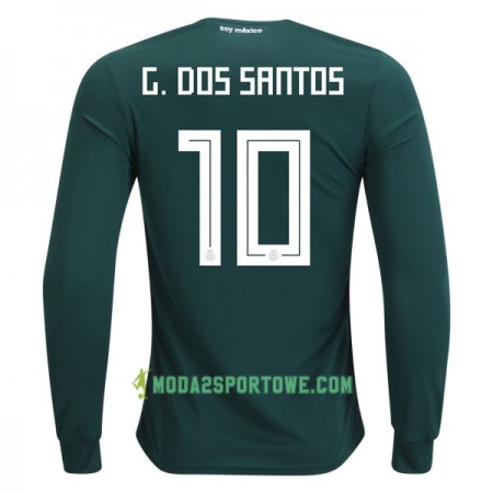 Koszulka Meksyk G.Dos Santos 10 Mistrzostwa Świata 2018 Domowe Stroje Piłkarskie Długi Rękaw